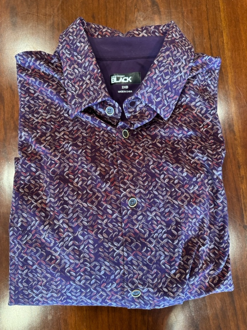 Westport Purple Patterned Casual Long Sleeve Button Down Shirt Never Worn!!!!